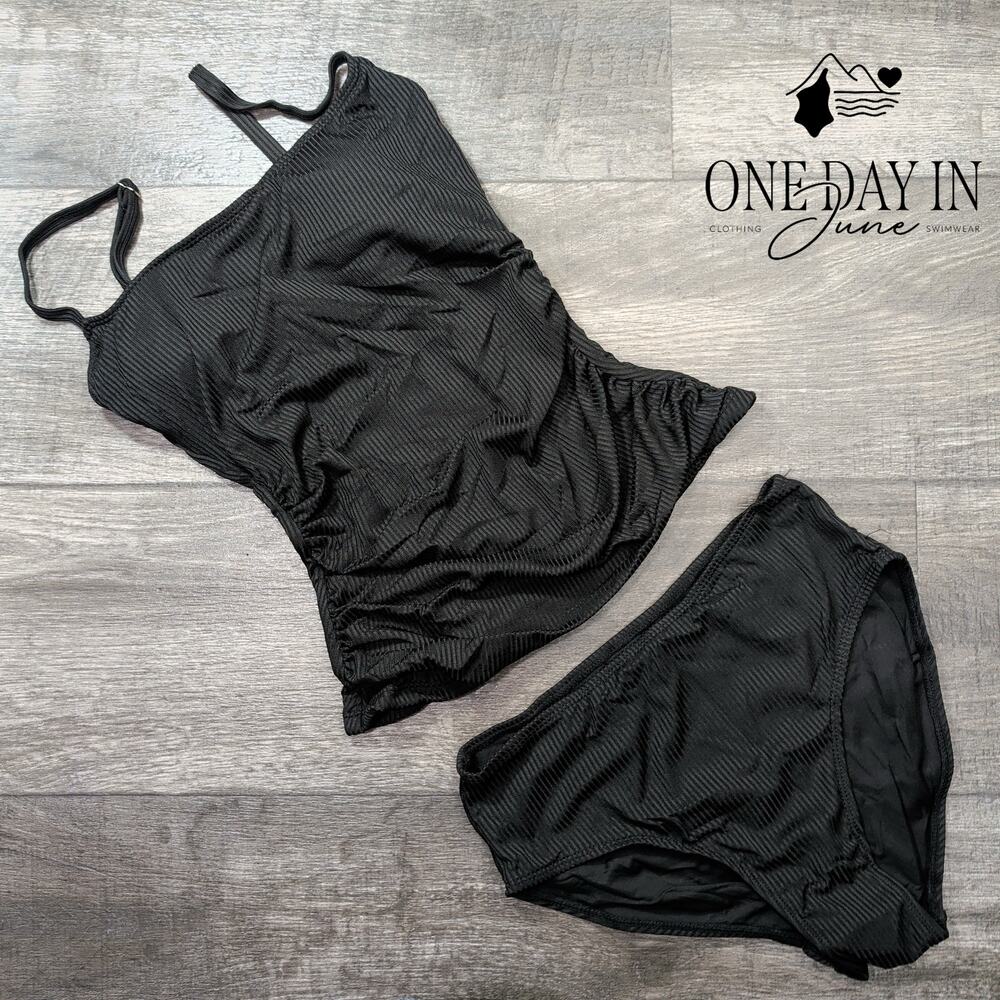 Eomenie Ribbed Tankini Swimsuit Size XS